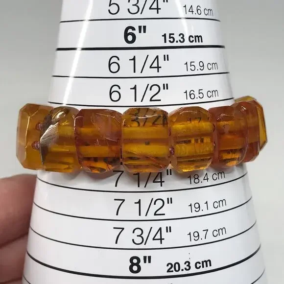 Vintage BALTIC AMBER Stretch BRACELET 20 Grams Dark and Light Honey Color - Picture 4 of 17